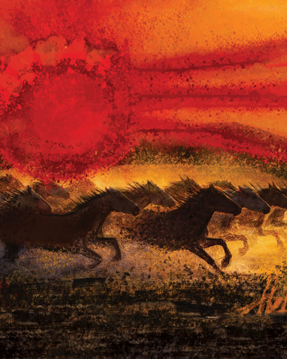 Fire Horse 1 Silk Scarf
