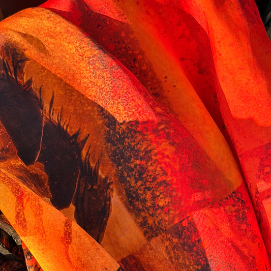 Fire Horse 1 Silk Scarf