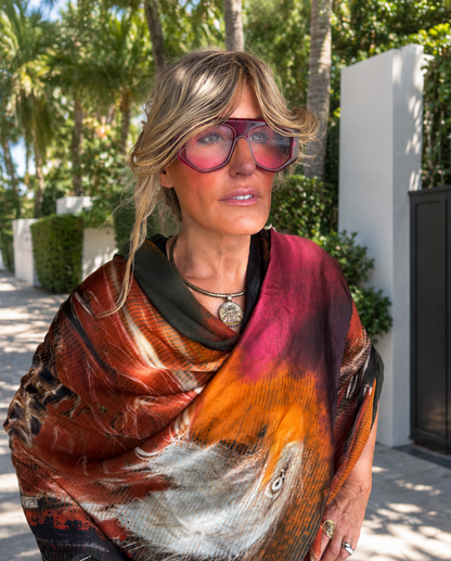Eagle eye to the future 1 Silk Wrap
