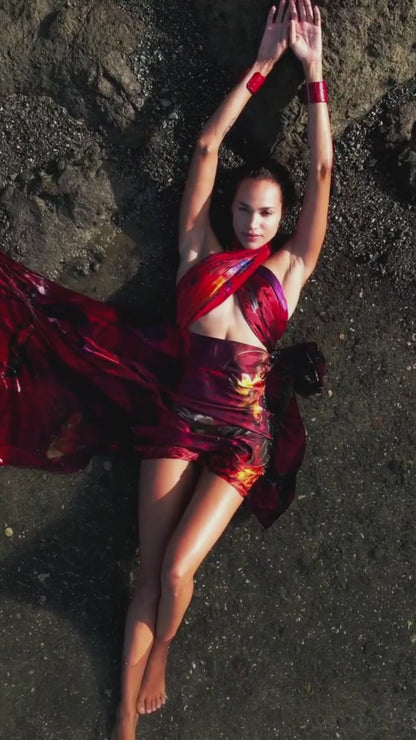 Electric Hummingbird 8 Silk Scarf