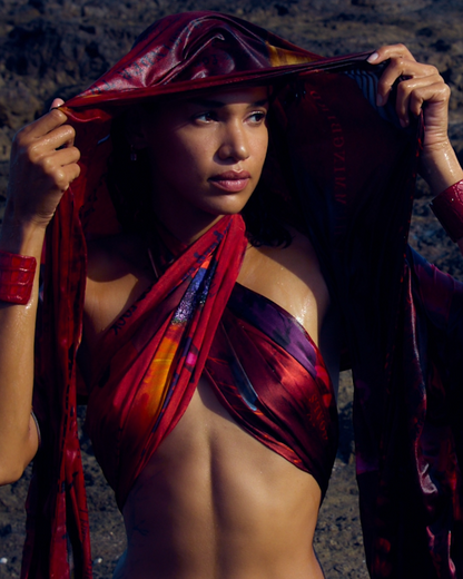 Electric Hummingbird 8 Silk Scarf